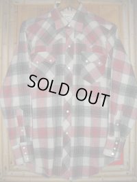 1950'S H BAR C PLAID WOOL WESTERN SHIRT  SZ/15H