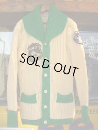 1950'S 2TONE SHAWL COLLAR KNIT CARDIGAN