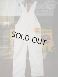 1970'S DEADSTOCK BEN DAVIS WHITE TWILL OVERALLS 42X32