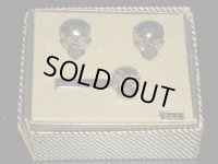 1950'S SKULL CUFFS & TIE BAR SET W/BOX