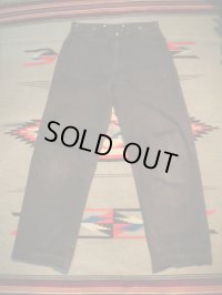 1950'S UNKNOWN BLACK TWILL WORK PANTS