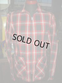1950'S UNKNOWN PLAID COTTON SPORTS JACKET  