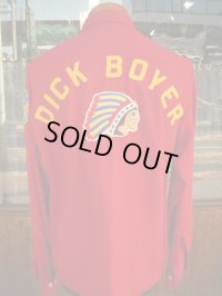 1950'S〜RAYON GABERDINE BOWLING SHIRT L/S SZ/S