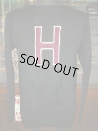 1950'S〜  HARVARD BLACK LETTERMAN SWEATER
