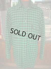 〜1940'S J.C.PENNEY CO GREEN X BLACK WOOL SHIRT  SZ/M