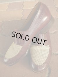 1950'S FREEMAN SHOE 2TONE MESH SLIP ON SHOES SZ/7HD