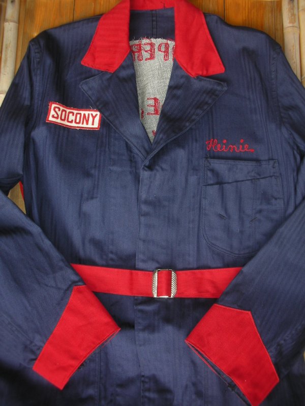 画像5: 1930'S〜 DEAD SOCONY MOBIL OIL TWO TONE  HBT SHOP COAT SZ/40