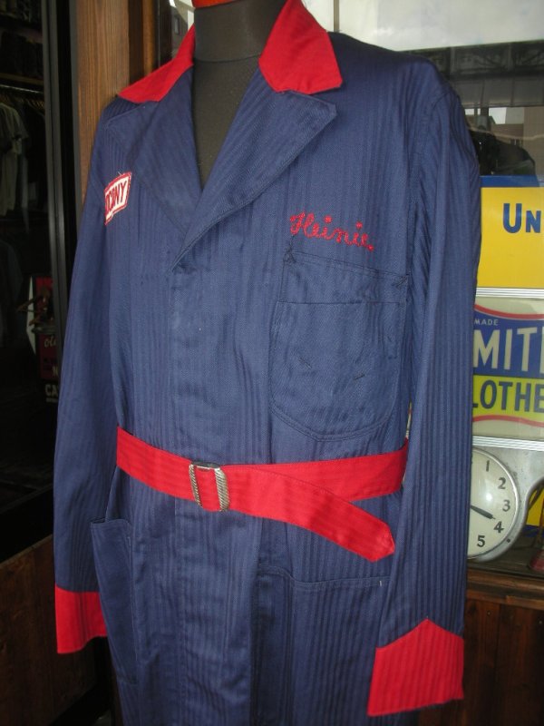 画像4: 1930'S〜 DEAD SOCONY MOBIL OIL TWO TONE  HBT SHOP COAT SZ/40