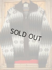 1950'S〜 KANDAHAR NATIVE PATERN ZIP FRONT MOHAIR KNIT SIZE/M