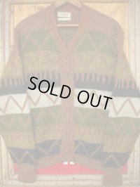 1950'S〜 PURITAN NATIVE PATERN ZIP FRONT MOHAIR SWETAER SZ/40