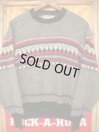 1950'S ROBERT BRUCE NATIVE PATERN BORDER WOOL SWEATER  