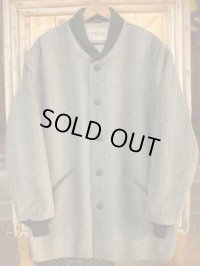 1950'S H&L BLOCK SHADOW STRIPE WOOL FARAOH COAT 