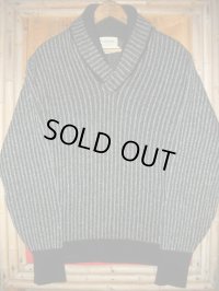 1950'S〜 ARROW BLACK X GRAY  SHAWL COLLAR SWEATER SIZE/42