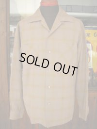 1950'S LANCER SHADOW PLAID RAYON SHIRT SZ/M