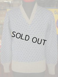 1930'S〜 DEADSTOCK UNKOWN V-NECK WOOL SWEATER 