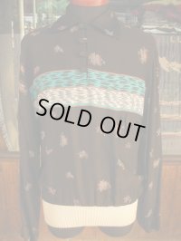 1950'S NATIVE DESIGN BORDER GABERDINE PULLOVER SHIRT L/S 