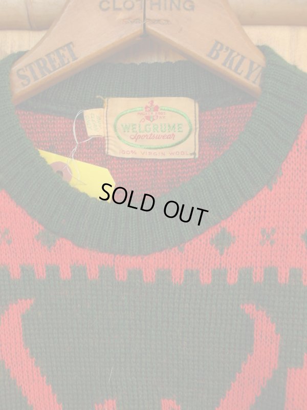 画像7: 1940'S WELGRUME SKI AND SNOWFLAKE WOOL JACQUARD SWEATER 