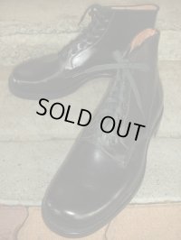 1940'S DEADSTOCK BELGIUM BLACK PLAIN TOE WORK BOOTS SZ/43