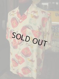 1950'S ASHFIELD MASONIC SHRINER RAYON HAWAIIAN SHIRT SZ/M