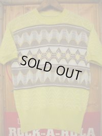 1940'S〜 UNKNOWN COTTON CABLE SUMMER KNIT/YELLOW