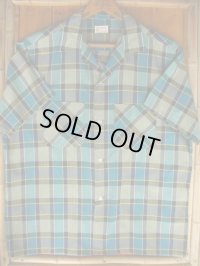 1960'S PENNEYS TOWNCRAFT COTTON ACETATE PLAID SHIRT SZ/M