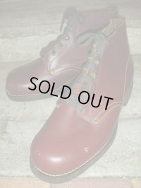 1950'S DEADSTOCK UNKNOWN EURO PLAIN TOE WORK BOOTS SZ/EURO42