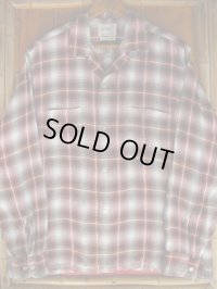 1950'S〜 PENNEY'S TOWNCRAFT SHADOW PLAID RAYON SHIRT SZ/M