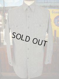 1940'S J.C.PENNEY CO, COMPASS BLACK CHAMBRAY SHIRT 15-15 1/2