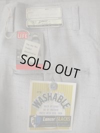 1950'S DEADSTOCK LANCER　BLACK FLECK ACETATE GRAY  SLACKS W34