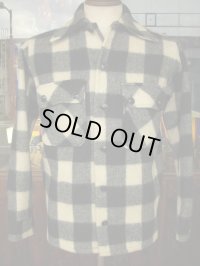 1940'S〜 MW BRENT BUFFALO PLAID WOOL SHIRT JKT SZ/S〜M