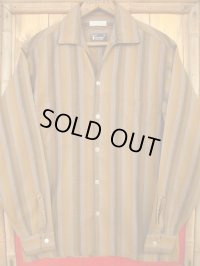 1960'S SEARS ITALIAN COLLAR COTTON STRIPE SHIRT SZ/S