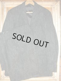 1950'S GLENSHORE FLECK BLACK WOOL SUIT SZ/36〜38/W31