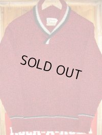 1950'S〜　PAUKER SHAWL COLLAR REDXBLACK SWEATER SIZE/YOUTH20