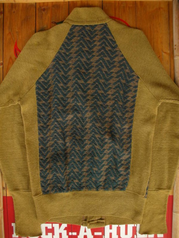 画像13: 1940'S DEADSTOCK SPORTWEAR TWO TONE PANEL COTTON KNIT CARDIGAN