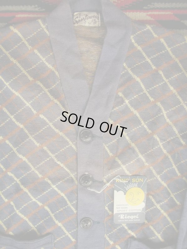 画像11: 〜1940'S DEADSTOCK SPORTSWEAR TWO TONE PANEL COTTON KNIT CARDIGAN
