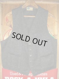 1950'S SEARS PILGRIM WOOL WORK VEST/CHARCOAL GRAY 