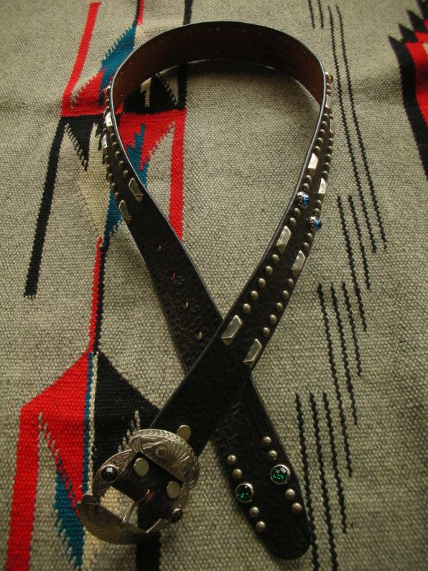 画像9: RAWHIDE STUDDED & JEWELED BELT LOT-213/ 1-1/2"[38MM] 