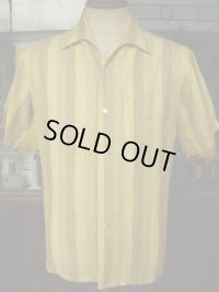 1950'S〜 PENNEYS TOWNCRAFT ITALIAN COLLAR ACETATE STRIPE SHIRT SZ/M