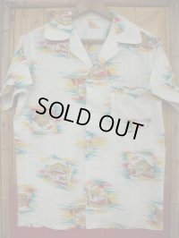 1950'S CLAYMORE FLECK COTTON PRINT SHIRT SZ/YOUTH 16