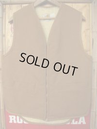 1970'S NONWASH CARHARTT SHERPA LINED BROWN DUCK VEST /SMALL