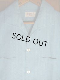 1950'S JASON ITALIAN COLLAR CHROME STRIPE R'N'R L/S SHIRT SZ/M