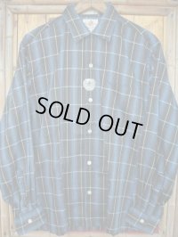 1950'S DEADSTOCK PARK LANE SHADOW PLAID COTTON SHIRT SZ/MEDIUM