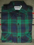 1970'S〜 DEADSTOCK FIVE BROTHER HEAVY FLANNEL SHIRT GREEN/SZ/M