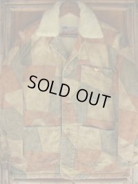 1970'S LEE OUTERWEAR PATCH WORK PRINTED/SHERPA LINED COVERALL