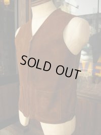 1930'S FIELD ＆ STREAM GROMET ZIPPER FRONT NUBUCK VEST 