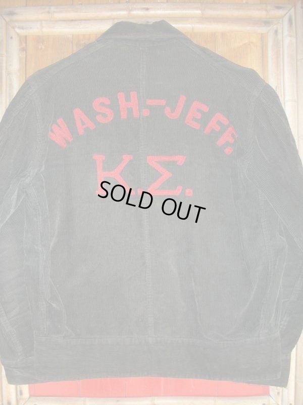 画像5: 1930'S EMBROIDERED BLACK CORDUROY A-1 SPORTS JACKET