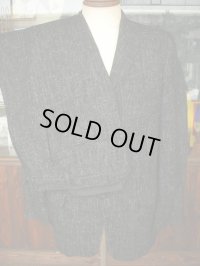 1950'S UNKNOWN  FLECK BLACK WOOL SUIT SZ/34〜36/W29