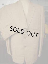 1950'S Frank G,La Board FLECK WOOL BEIGE SUIT SZ/38/W35