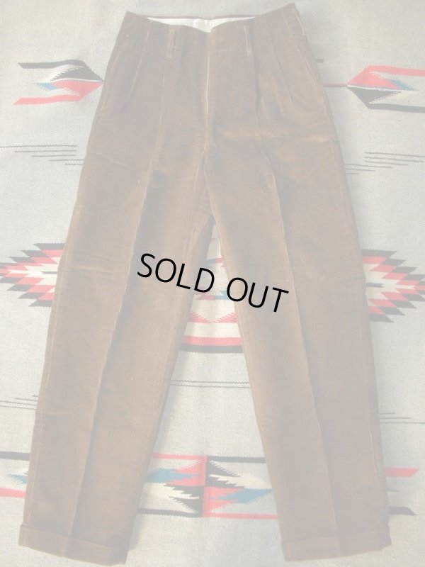 画像3: 1950'S DEADSTOCK FRUIT OF THE ROOM BROWN CORDUROY TROUSERS SIZE/16