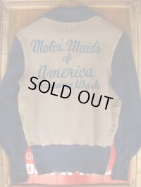 1940'S〜 MOTOR MAIDS MC CLUB HARF ZIP TWO TONE WOOL JERSEY/38 